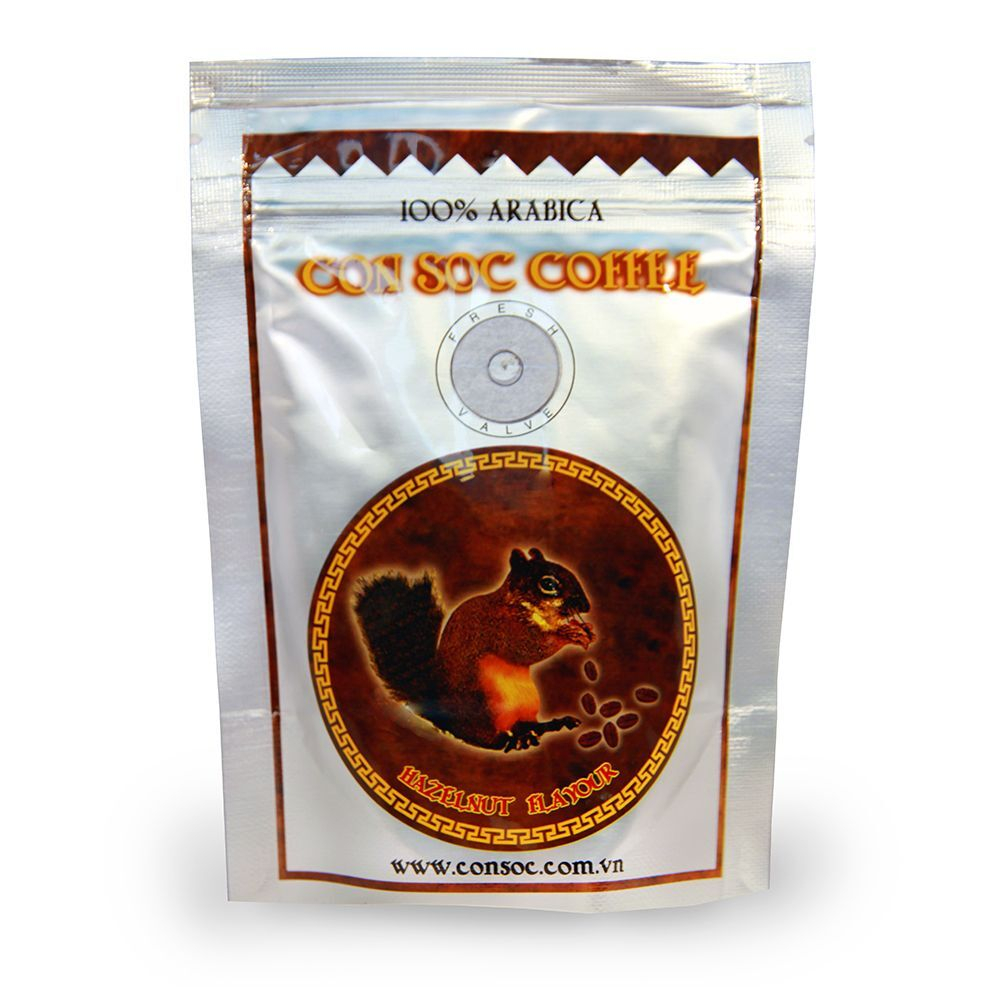 Кофе молотый Арабика с ароматом лесного ореха (фундука) CON SOC COFFEE (Белочка) Brown, 500 г