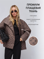 Ультралегкая куртка какао с лого "Multilook" на утеплителе Alpolux