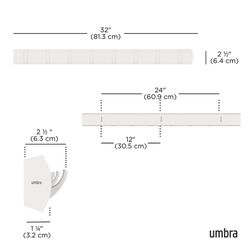 Вешалка настенная Flip, 81 см, 8 крючков, белая
