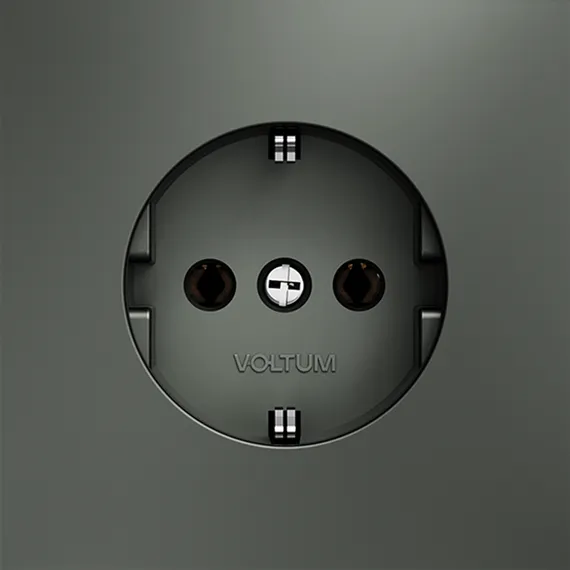 Розетка электрическая с заземлением Voltum S70 Титан VLS040106
