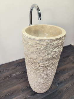 Раковина напольная из мрамора Pedestal Cream Marmo MN-65911 40х40х90 из натурального камня