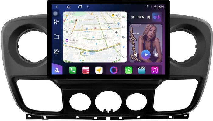 Магнитола для Renault Master 2010-2019 (рамка большая) - FarCar GX877 монитор 13" 2K QLED на Android 13, TS10, 6+128, CarPlay, 4G SIM-слот