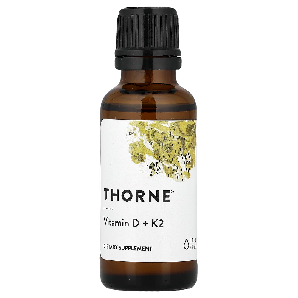 Thorne, витамин D + витамин K2, 30 мл (1 жидк. унция)
