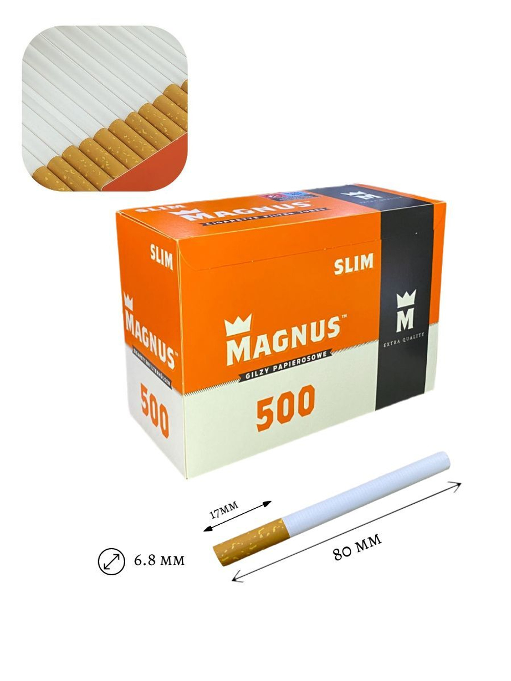 Гильзы для сигарет "Magnus" Slim Filter 6.8/17 мм 500шт