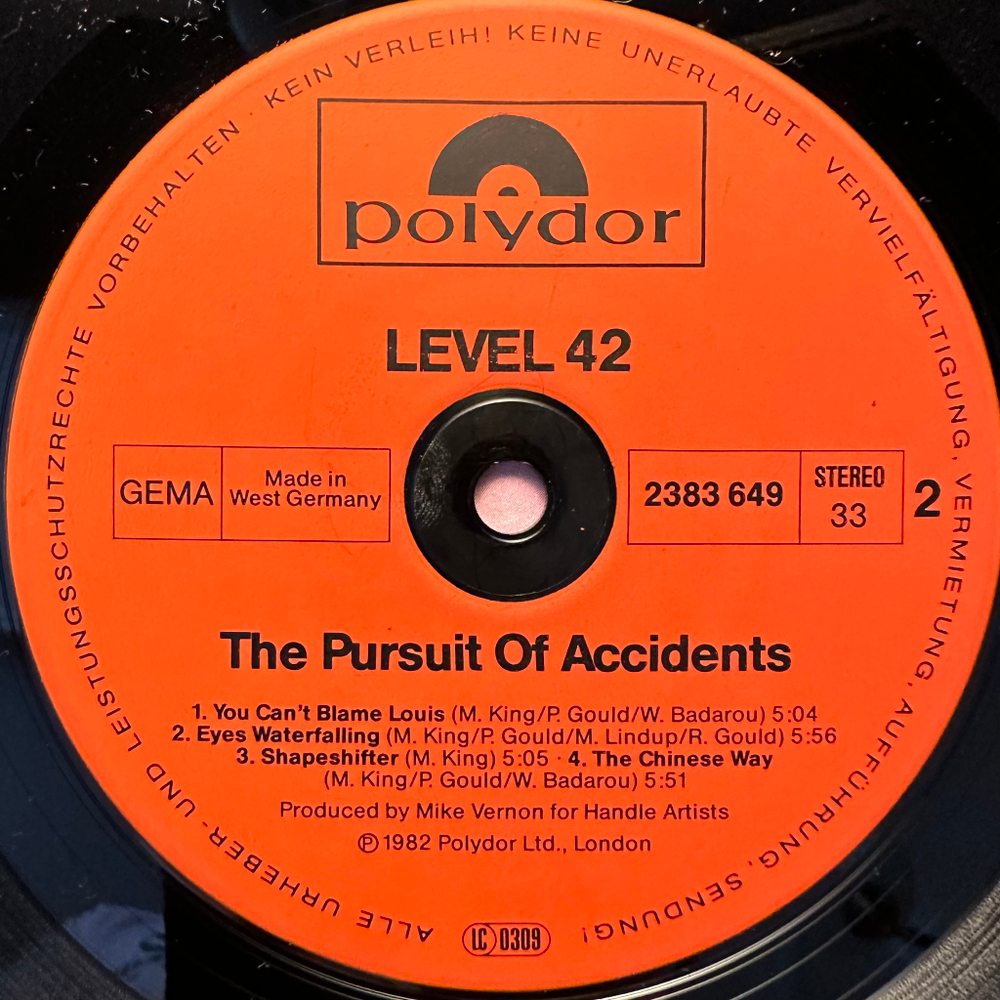 Level 42 - The Pursuit Of Accidents (Германия 1982г.)