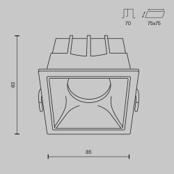 Встраиваемый светильник Technical DL043-01-15W3K-SQ-W