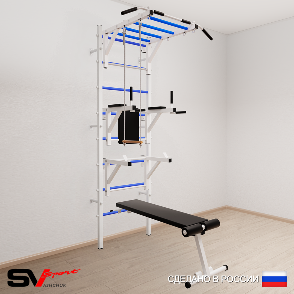Шведская стенка Sv Sport усиленная 663 (Турник рукоход/Брусья/Стойка/Скамья/Трапеция)