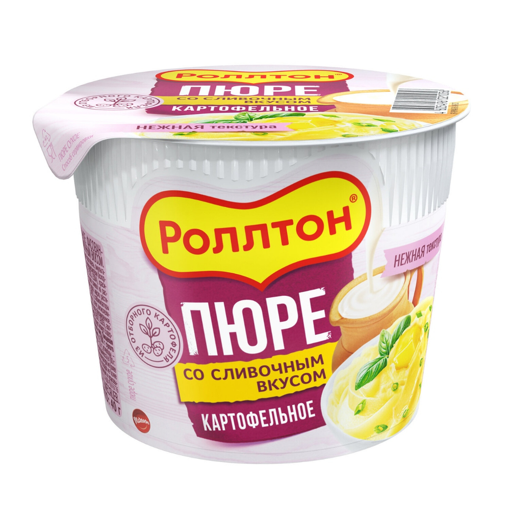 РОЛЛТОН Пюре картоф. - 40г со сливочным вкусом стак. 40г 1/24