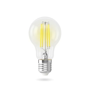 Диммируемая светодиодная лампа ЛОН Crystal A60 8W 4000K E27 DIM (5490) VG10-А1E27cold8W-FD прозрачная Voltega