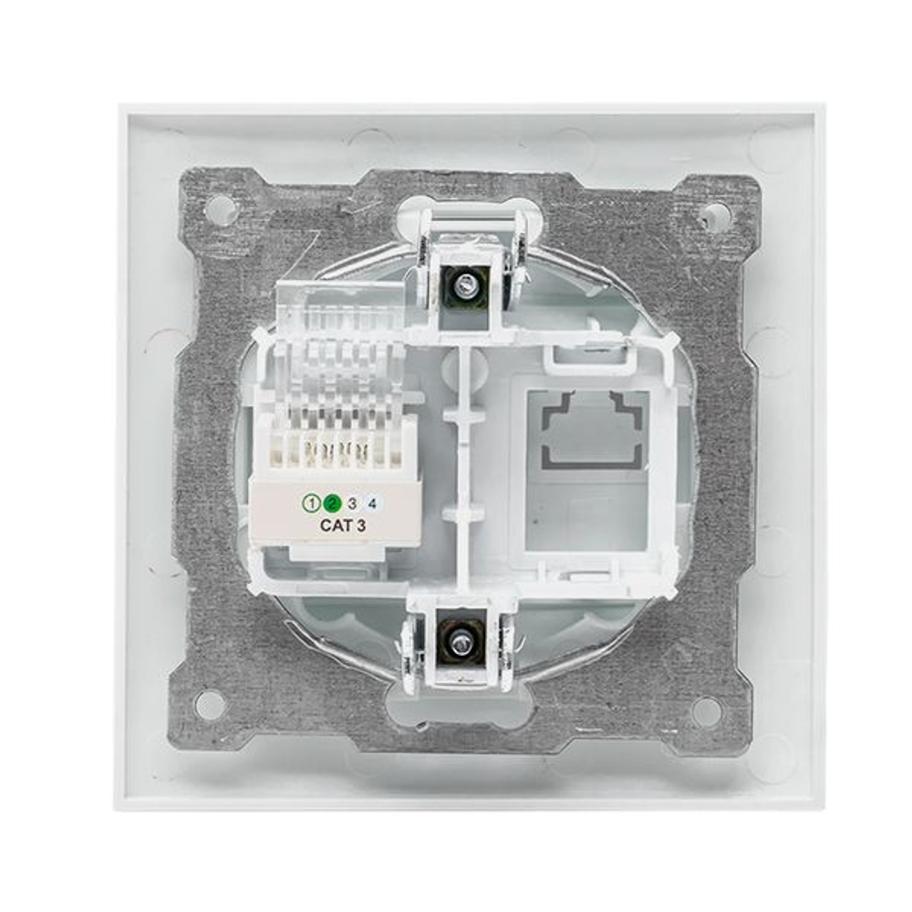 Валенсия розетка телефонная RJ-11 1-местная белая EKF PROxima