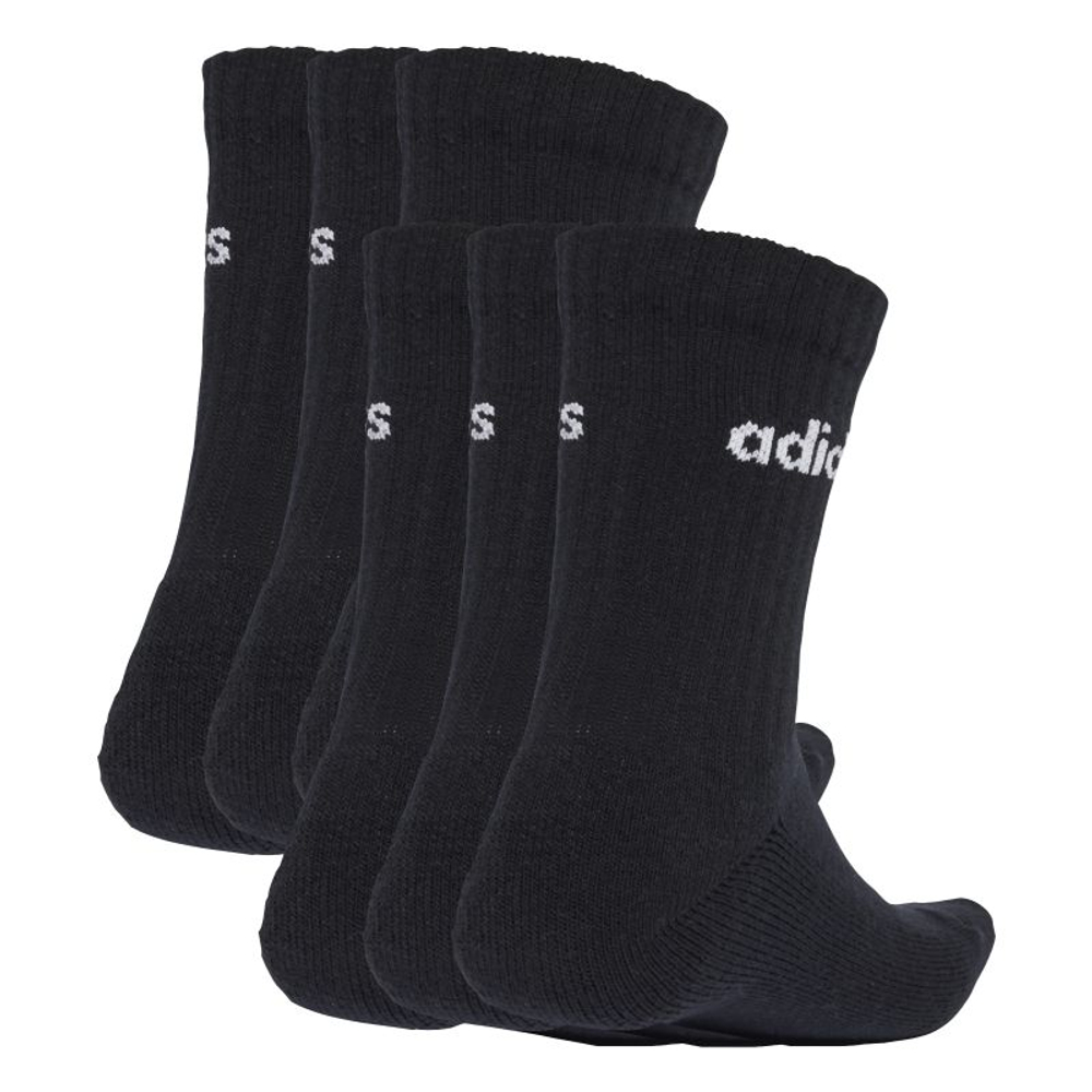 Теннисные носки Adidas Linear Crew Cushioned 6P - black/white