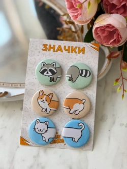 Значки на рюкзак парные животные