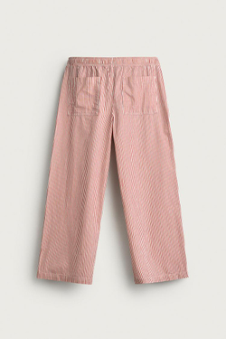 ZARA БРЮКИ BAGGY FIT В ПОЛОСКУ, КРАСНЫЙ