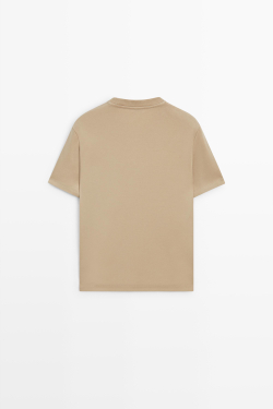 Massimo Dutti Футболка классического кроя с короткими рукавами, дымчатый