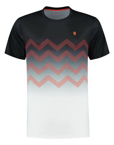 Мужская теннисная футболка K-Swiss Tac Hypercourt Print Crew 2 - jet black/white