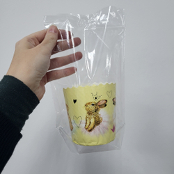 Пакет для кулича прозрачный, донная складка, 14*22 см (на d7см)