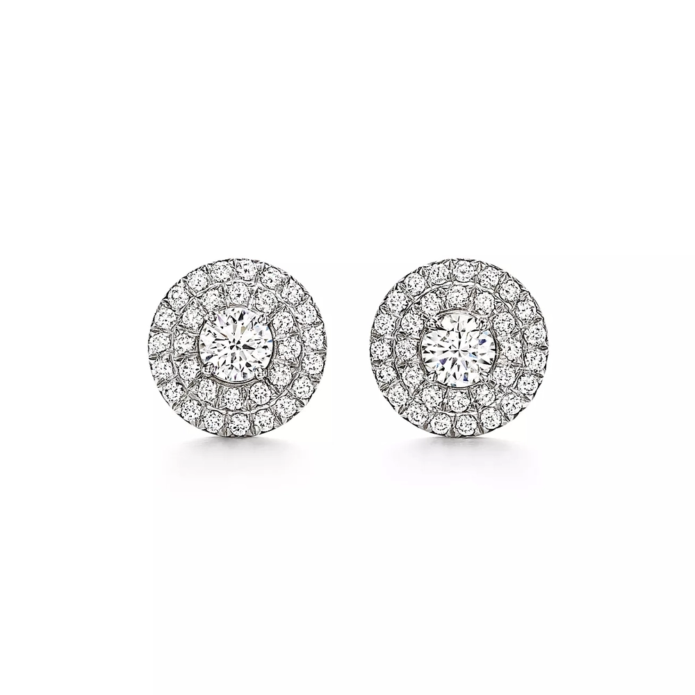 Серьги из платины и бриллиантов 0.6ct, Tiffany💠Soleste , Единственные в наличии