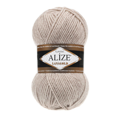 Пряжа Alize (Ализе) Lana Gold / уп.5 мот. по 100 г, 240м, 152 бежевый меланж А