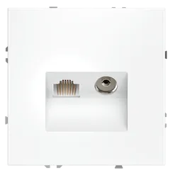 Розетка телевизионная TV+RJ45 Cat 6 Voltum S70 Белый матовый VLS060702
