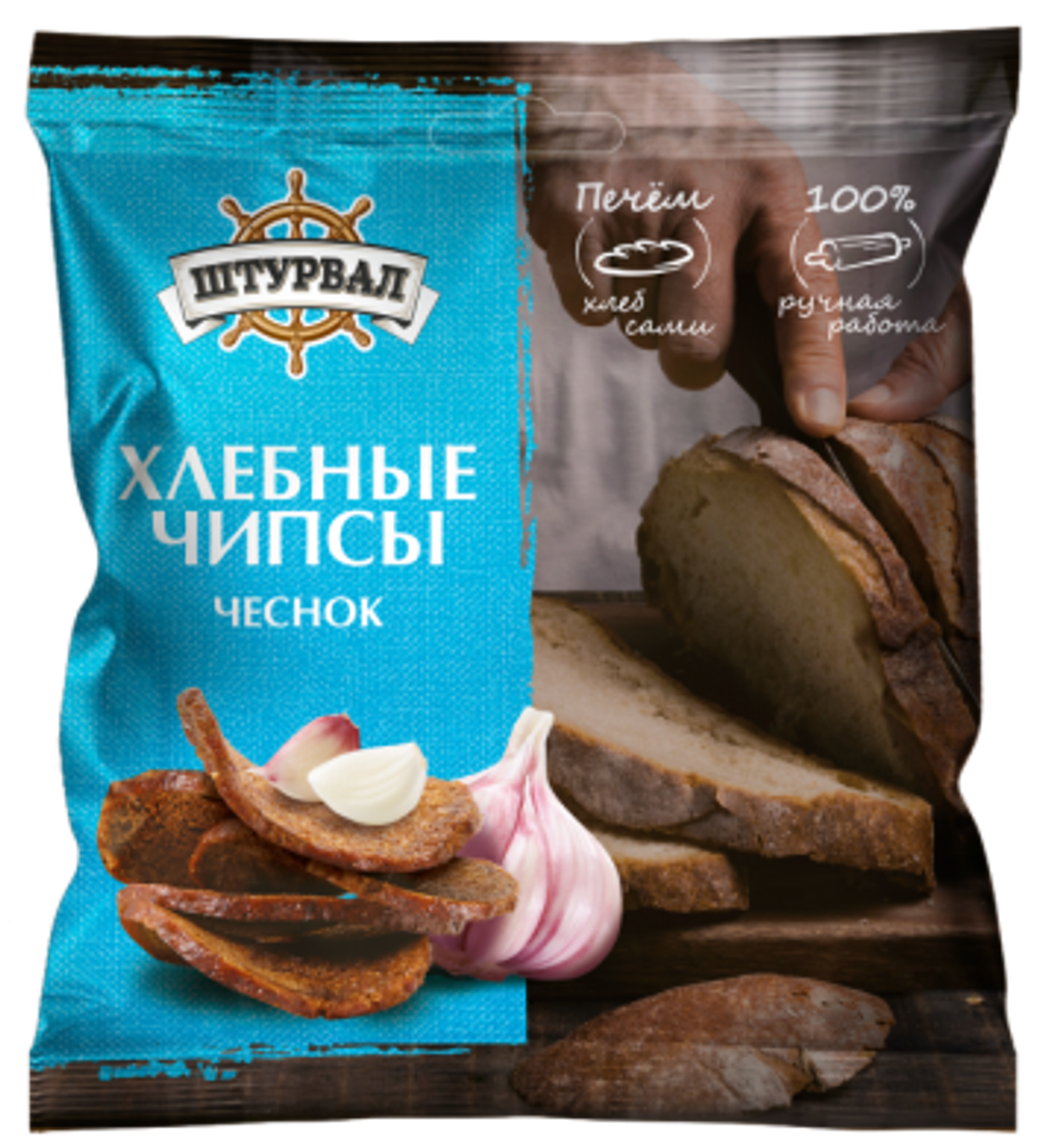 Гренки "Хлебные чипсы" чеснок 40г (26шт)
