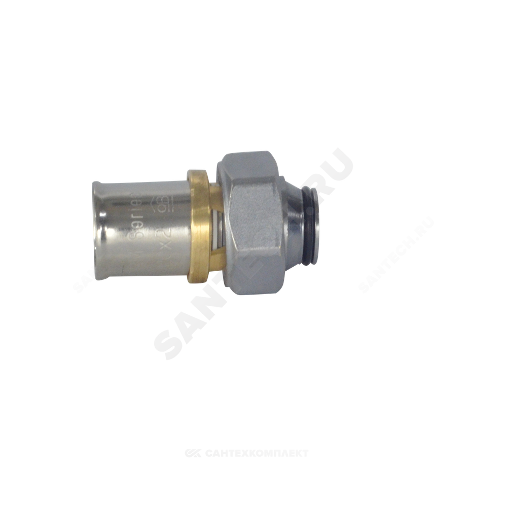 Соединитель для МП/PE-X труб латунь пресс Дн 16х1/2" под конус с накидной гайкой RM179E Giacomini RM179Y113