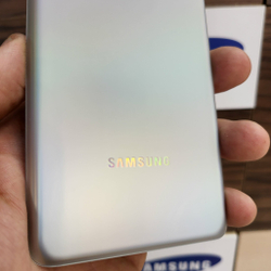 Крышка для Samsung S21 Ultra - задняя стеклянная панель "хорошее качество" (серебристого цвета)