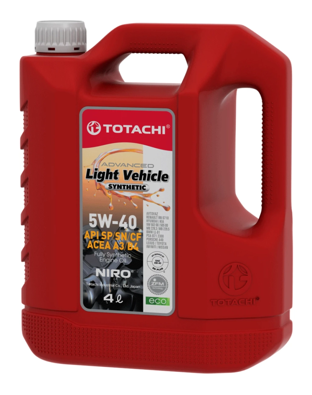 Масло моторное TOTACHI NIRO LV Synthetic SN/CF 5W-40 синтетическое 4 л 19804