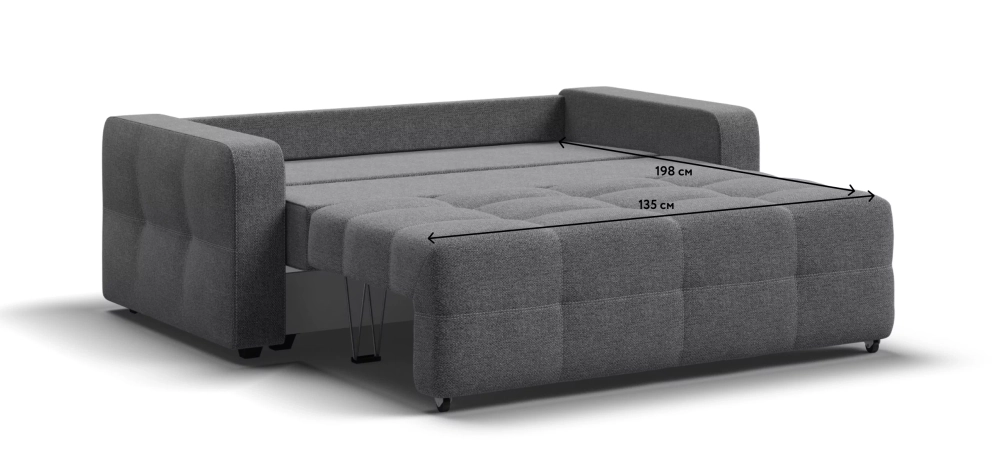 Диван Денди двухместный Рогожка Мальмо серый