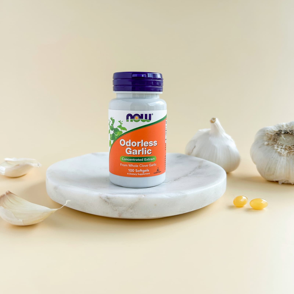 NOW Foods, Чеснок без запаха, концентрированный экстракт, 100 капсул (25 мг в каждой капсуле)