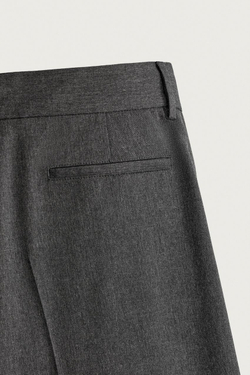ZARA БРЮКИ WIDE FIT СО СКЛАДКАМИ, АНТРАЦИТОВО-СЕРЫЙ