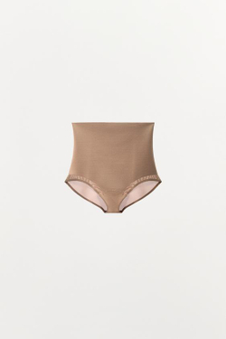 ZARA ТРУСЫ С ШИРОКИМ ПОЯСОМ ИЗ ПОЛИАМИДА, БЕЖЕВЫЙ