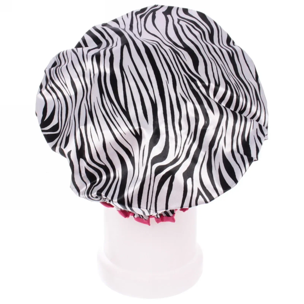 Шапочка для душа «Ультрамарин - Zebra», микс 4 цвета, d-24 см (двухсторонняя, внутренний слой EVA)