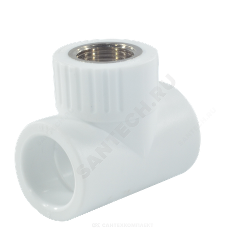Тройник PP-R комбинированный белый Дн 20х1/2" ВР RTP (РосТурПласт) 10743
