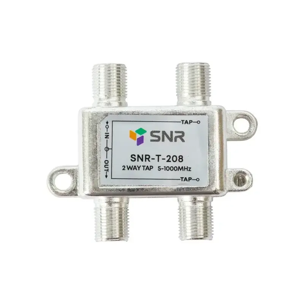 Ответвитель абонентский SNR-T-208 на 2 отвода, вносимое затухание IN-TAP 8dB.