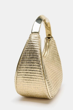 ZARA СУМКА С МЕТАЛЛИЧЕСКОЙ РУЧКОЙ, ЗОЛОТИСТЫЙ