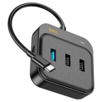 Кабель-переходник Hoco HB36 Type-C на HDMI/USB3.0/USB2.0/USB-C 0.2м черный