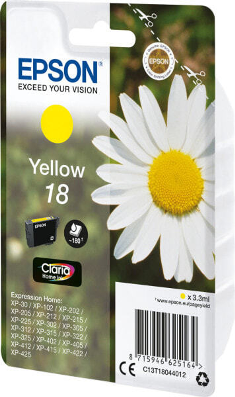 Epson Daisy C13T18044022 струйный картридж 1 шт Подлинный Желтый