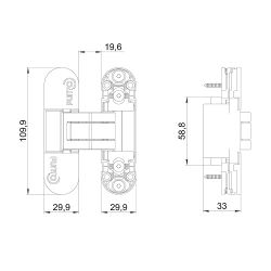 Петля скрытой установки PUNTO UNION 2.0 BL черный /57101/ (1шт)