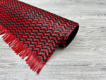 Плетеная кожа Boheme Bicolor Red Black натуральная текстура