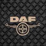 Ковры Daf XF-105 с 2006 года (механика) (экокожа, черный, бежевый кант, бежевая вышивка)