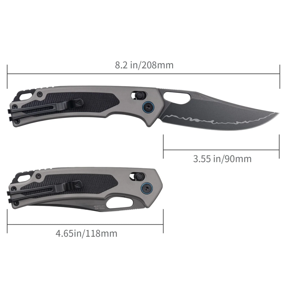Нож складной SRM 9203-AK2 Retriever Black (140Cr Laminated, Grey Aluminum/Black G10)