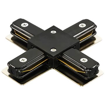 Коннектор Х-образный для однофазного шинопровода 502147 черный Barra Lightstar