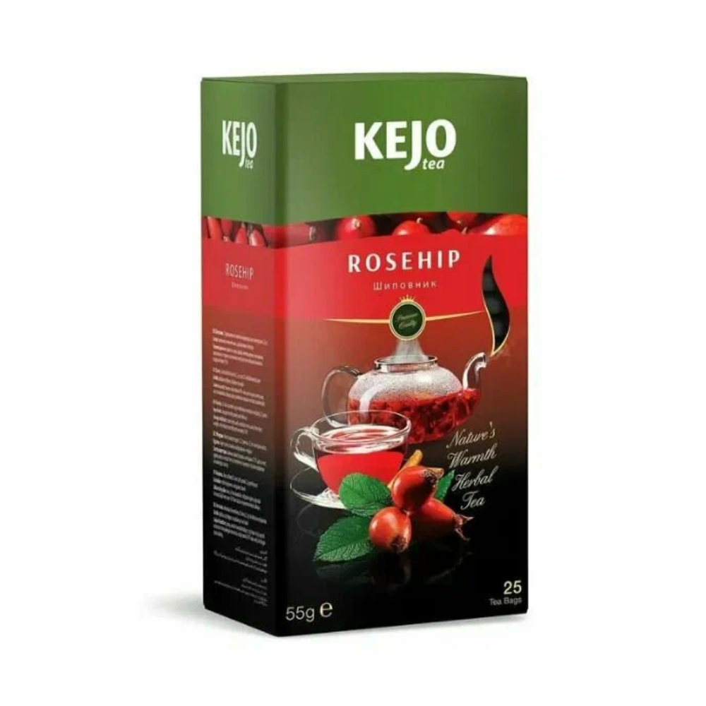 Чай черный Kejo Rosehip с шиповником 25 пакетиков