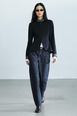 ZARA КУРТКА ИЗ ШЕРСТИ С ВЫШИВКОЙ И АЛАМАРАМИ — ZW COLLECTION, МОРСКОЙ СИНИЙ