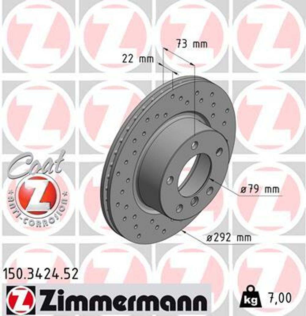 ZIMMERMANN - 150342452-ZIM - Brake Disc