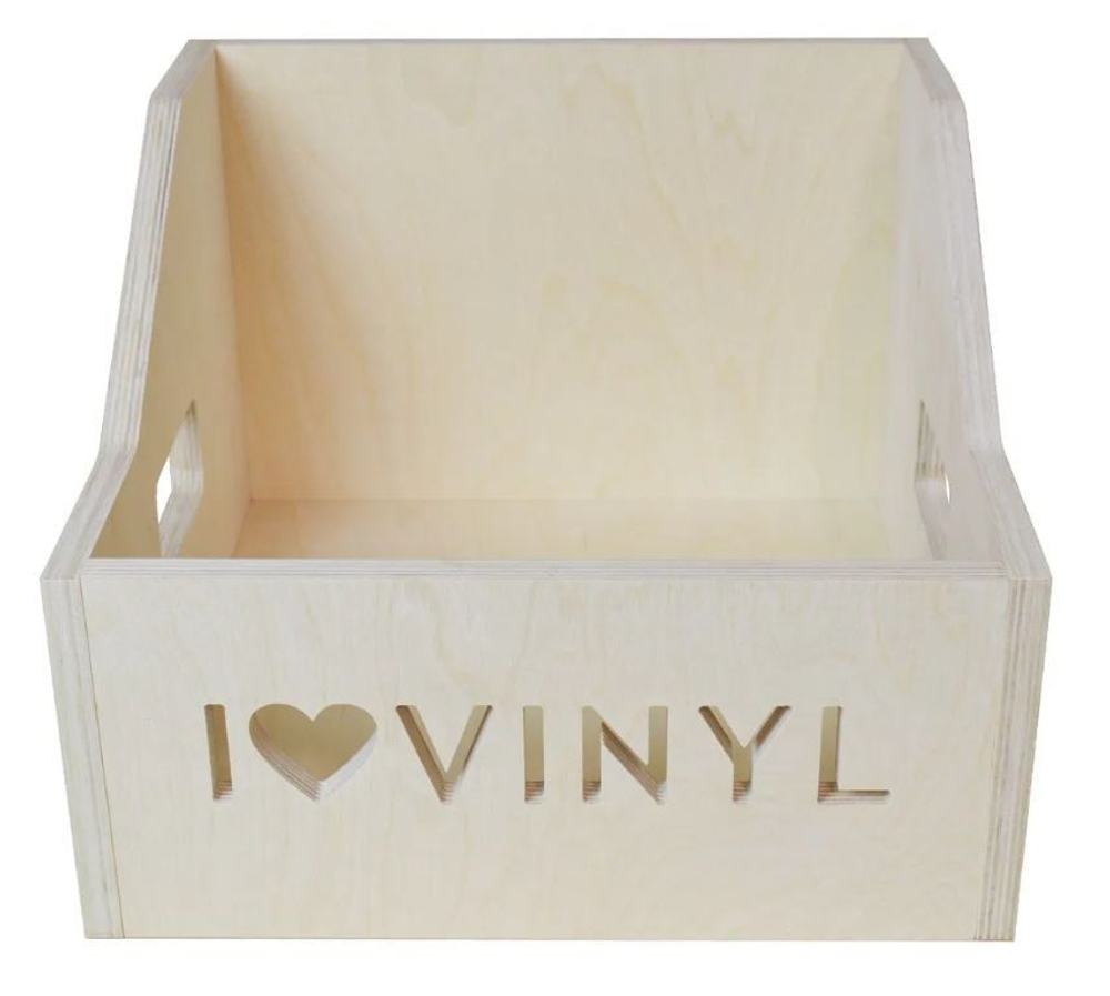 Ящики (2 шт.) для хранения до 100 х 2 виниловых пластинок I.LOVE.VINYL, бежевый, без покраски (2ILVBOX100)