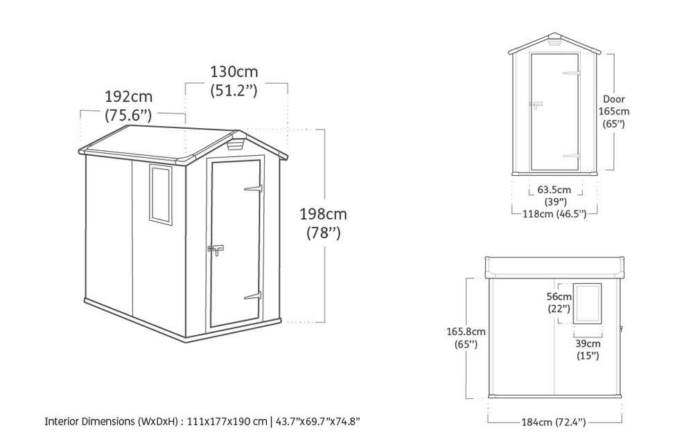 Пластиковый сарай Keter Manor 4x6