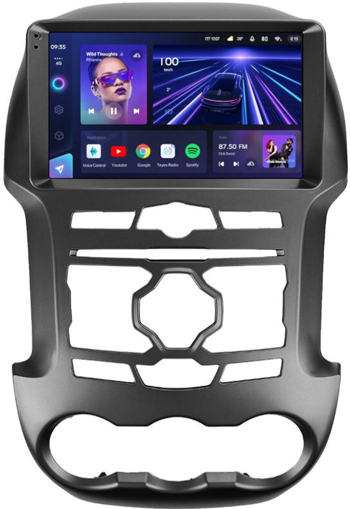 Магнитола для Ford Ranger 3 2011-2015 (рамка тип 1) - Teyes CC3L монитор 9" IPS на Android 10, CarPlay, 4G SIM-слот