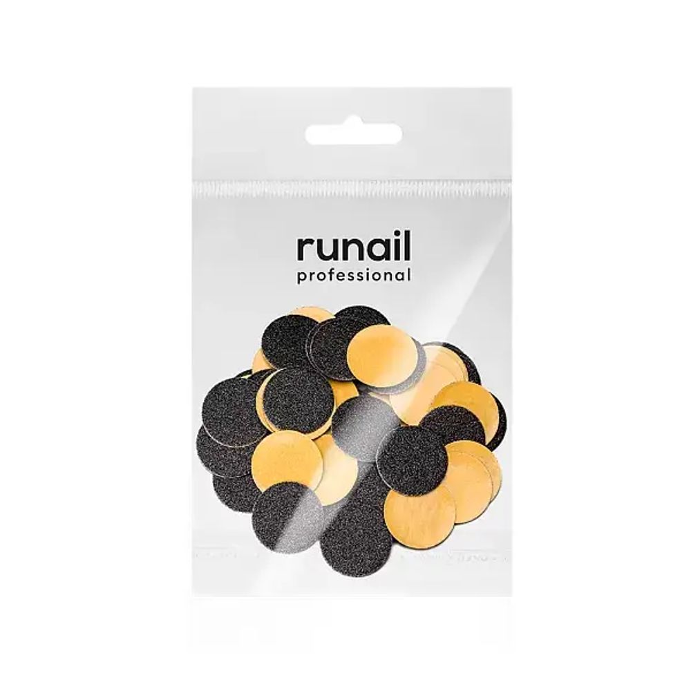 Сменные файлы для педикюрного диска черные L (25мм) 100 грит Runail, 50 шт