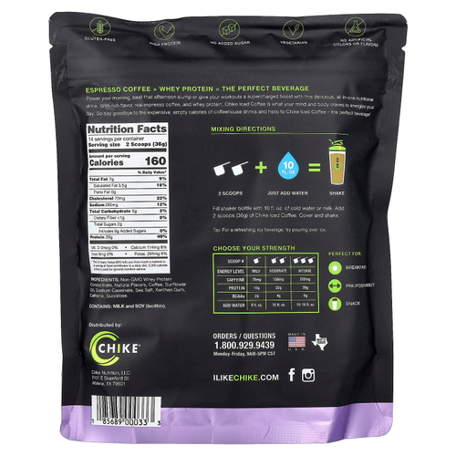 Chike Nutrition, Холодный кофе с высоким содержанием протеина, сладкие сливки, 504 г (17,8 унции)